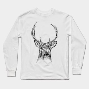 Deer Head Print Long Sleeve T-Shirt